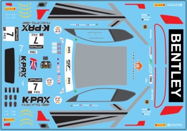 Decal Bentley Continental GT3 Team K-PAX Racing #7 2020 GT World Challenge Europe Endurance Cup